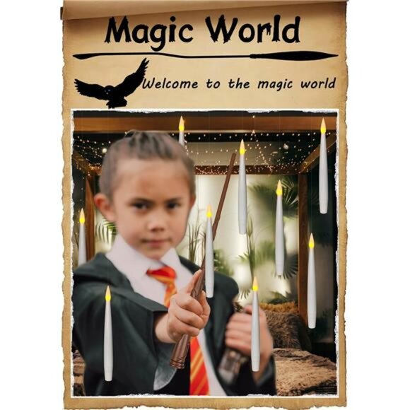 20pcs Flameless Taper Floating Candles with Magic Wand Remote, Flickering Warm - Picture 2 of 7